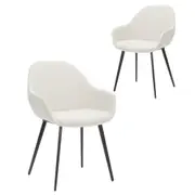 Simplife Set of 2 Fido sand colour fabric dining chairs