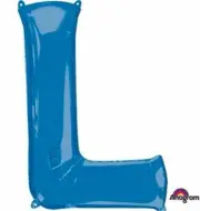 Anagram Balloons (Letter L) Foil Mylar Balloon 32" Blue SuperShape