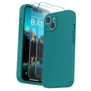 Compatible with iPhone 14 Case with Screen Protector (Camera Teal Blue
