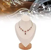Necklace Stand Display, Necklace Pendant Chain Multipurpose Elegant Wood Jewelry Bust Display Stands for Home Jewelry Store Trade Show /93 (Color : Beige)