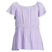 Wonder Nation Girls Elastic Waist Top Large 10-12 Plus New with Tags Lilac Bud