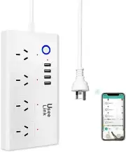 Wifi Smart Power Strip, Power Board with 4 Outlets and 4 USB Charging Ports