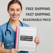 Hourly Nurse Shift Planner – Day or Night: 6 Patients Per Page | 121 Pages