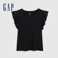 在飛比找momo購物網優惠-【GAP】女裝 羅紋高彈修身短袖T恤 女友T系列-黑色(62