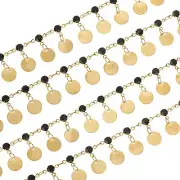 Rhinestone Chain with Tassel, 3.28 Ft Diamond Tassel Chain (Silver, Black)