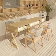 PP-Kic Wooden Professional Manicure Table, Simple Nail Desk, SPA Manicure Table Station, Computer Desk with Storage Function, Suitable for Nail Technicians