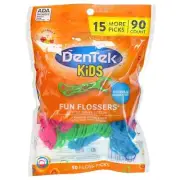 DenTek Kids Fun Flossers, Wild Fruit Flavor, 90 Count