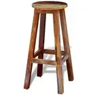 Bar Stool Solid Reclaimed Wood Adjustable Height Kitchen Dining Furniture 41647