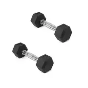 Hex Dumbbells Rubber Coated Hand Weights Pairs for Exercises and Fitness,