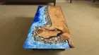 Custom Resin Table - Blue Epoxy Coffee Table - Unique Resin Art Furniture Decor
