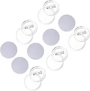 Kisangel 5 Sets Transparent DIY Badge Holders with Blank Drawing Paper for Photo Buttons Acrylic Brooch Pins for Creative Personalization