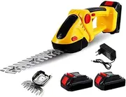 Hedge Trimmer, 2 in 1 Cordless Electric Hedge Trimmer, Lightweight Hand Held Hedge Trimmer with 2 Interchangeable Blades, Handheld Household Shrub Weeding Pruning Mower Garden Tools