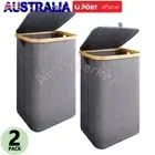 2pcs Laundry Hamper&lid,100L Large Bamboo Laundry Basket Washing Clothes Storage