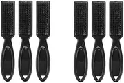 domoi 6Pcs Fade Brush Comb Texture Comb Comb Scissors Cleaning Brush Barber Shop Skin Fade Vintage Oil Shape Carving Cleaning Brush