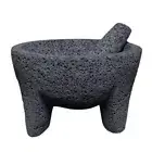 Lindo 8.6 Inch Molcajete Mortar and Pestle Mexican Handmade with Lava StoneHer