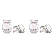 4pc Someone Special 520ml Stemless Glass Tumbler & Candle Vanilla Scent Set
