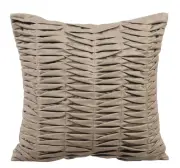 Sofa Pillow Cover Grey 16"x16", Square Faux Suede - Stone Grey Wind Folds