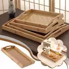 Serving Tray Bamboo - Wooden Tray with Handles Great for Dinner Tea Trays N W γν