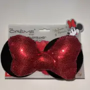 THE CREME SHOP - LIMITED ED. MINNIE MOUSE 3D TEDDY PLUSH SPA HEADBAND RED BOW