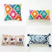 Exquisite Embroidery on Moroccan Living Room Sofa Pillowcase Ethnic Beauty