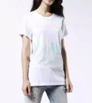 Diesel Women's Graphic T-Shirt XS T-SULLY-LONG-F Short Sleeve Crewneck $58 NWT