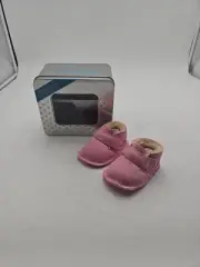 Bearpaw Skylar Baby Girl Suede Wool Lined Booties Pink Size S (0-6 Months) NEW