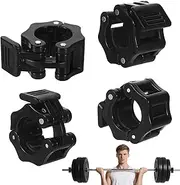 GooDengFull Pack of 4 Barbell Clamps Dumbbell Fastener Quick Release Barbell Clasps Dumbbell Bar Quick Release Quick Lock for Workout Weightlifting (Black)