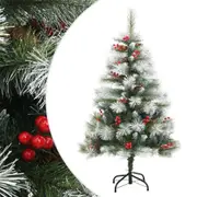 Artificial Hinged Christmas Tree with Cones and Berries Christmas Decor vidaXL