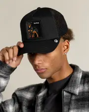 [Goorin Bros] Goorin Bros Men's The Alpha Dog Trucker Cap in Black One Size Black