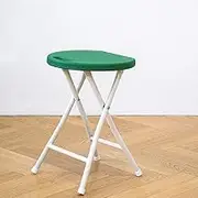 Foldable Stool, Portable Plastic Folding Stool Chair, Home Folding Bar Stool with Metal Frame for Camping Kitchen Assembly Free(Green)