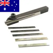 Mini Lathes Parting Clamp Type Tool Cut off Holder + 6 Pcs HSS Blades 8 mm Shank
