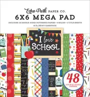 Echo Park Paper I LOVE SCHOOL Back To Cardmaker's 6x6 MEGA Cardstock Paper Pad
