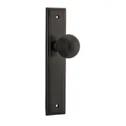 Iver Guildford Door Knob on Stepped Backplate Signature Brass