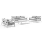 NEW Bronte 3+2+1+1 Outdoor Aluminium Lounge Setting With Coffee Table