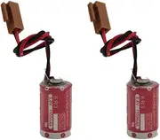 HOUYIBO 2PCS ER3 with Plug 3.6V 1100mah PLC Backup Battery Non Rechargeable Disposable Lithium Battery for Water Meters