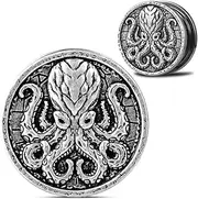 [ERKUOO] 2PCS Octopuses Ear Gauges Piercing Screw Fit Tunnels Ear Plugs Expander Hangers Earrings Jewelry