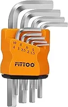 FITTOO Hex Key Set, Allen Wrench Kit 1.5mm, 2mm, 2.5mm, 3mm, 4mm, 5mm, 6mm, 8mm, 10mm, Bike Allen Key Tool Kit, Bicycle Allen Wrench Set, Set of 9 Pieces