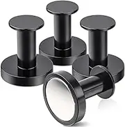 MIN CI Strong Magnetic Hooks Heavy Duty Push Pin Magnet Hooks for Home Hanging Cruise Ship Camping Grill Kitchen Fridge Garage and Refrigerator 1.42in Black 4 Pack