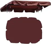 3 Seat Patio Swing Chair Canopy Replacement, Outdoor Porch Swing Seat Canopy, Waterproof Windproof Anti-UV Swing Top Cover(Coffee)