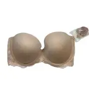 OnGossamer Champagne Strapless Multi Way Convertible Bra 38DD New