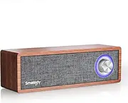 [Smalody] Bluetooth Speaker Portable Wooden Wireless Speakers Stereo Mini Subwoofer (Brown)