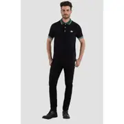 Replay Mens Pique Polo Shirt Stretch Piquet Black