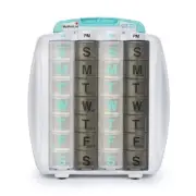 Medication and Supplement Pillbox Organizer, 3 ¾ in x 7 in - 28-Day Medicine ...