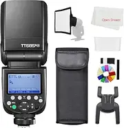 Godox TT685II-N HSS 1/8000S TTL 2.4G GN60 Speedlite With Built-in X System Receiver, Flash Diffuser Softbox and Color Filters for Nikon Cameras