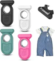 AGENTNANO 4 Pack Smart Tag 2 Holder Case with Hidden Pin Compatible for Samsung Galaxy SmartTag2, SmartTag 2 Full Silicone Cover with Brooch Clip for Backpack Clothes Pet (Black+White+Pine Green+Pink)