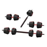 40kg Adjustable Dumbbell Barbell Set Weight Plates Home Workout