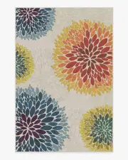 200' x 290' | Machine Washable Runner Rug | Kid & Pet Friendly | Indoor Rug | Floral Medallion Multicolour Rug | Ruggable