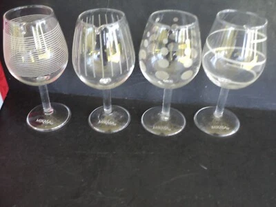 New - Mikasa Cheers Wine Glass Christmas Ornaments Original Box - Set of 4