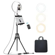 12’’ Ring Light with Tripod Stand (72’’ Tall) & iPad/Phone Holder, Dimmable S...