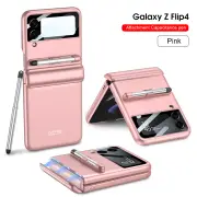 Magnetic Case with Pen & Camera Screen Protector for Samsung Galaxy Z Flip 4 Pink